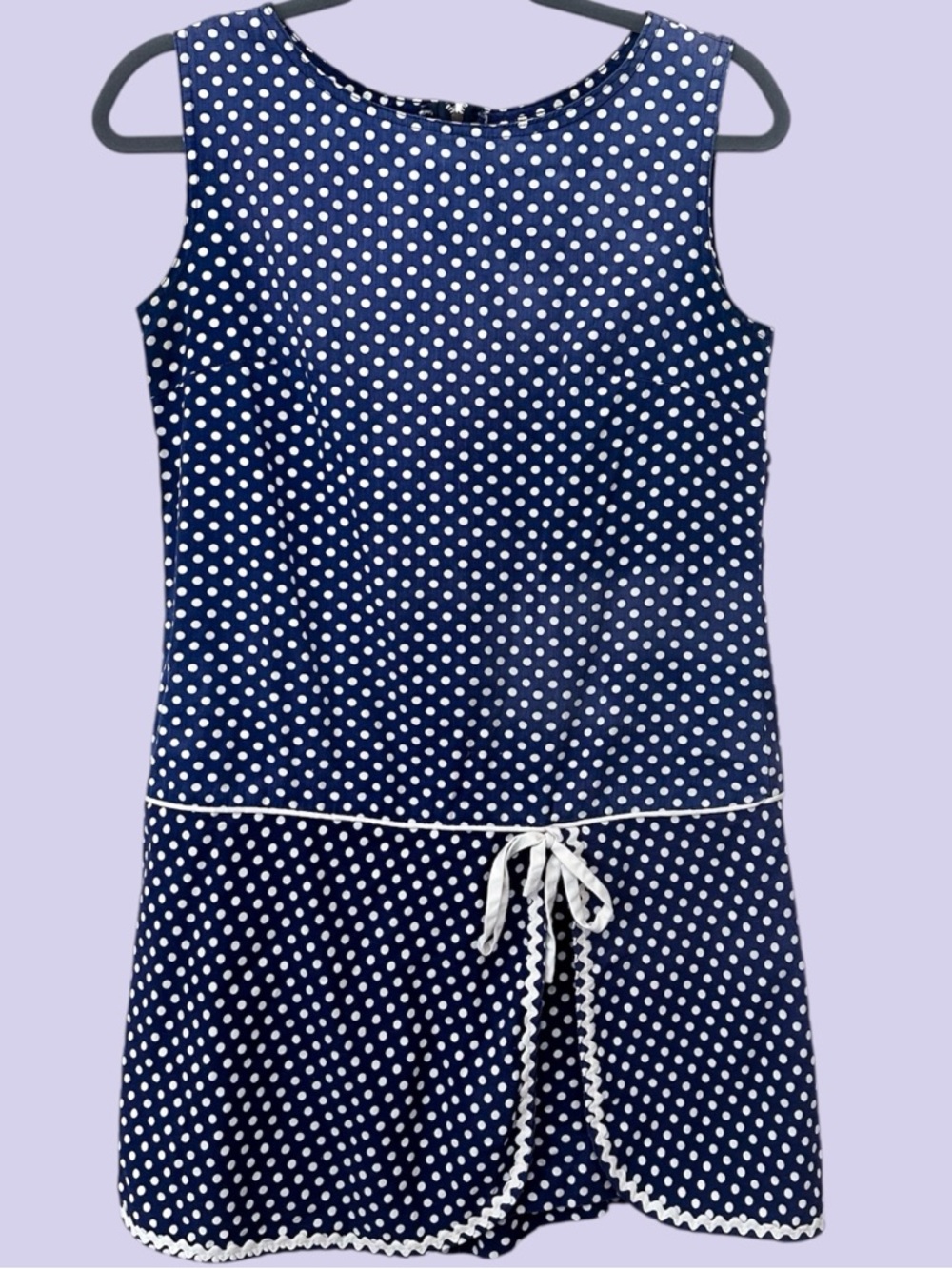 60s vintage navy polka dot playsuit